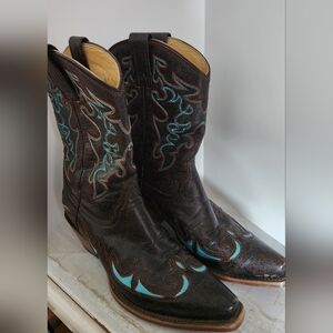 Corral Brown and Blue Heeled Boots